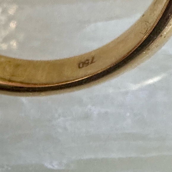 750/ 18k yellow gold green genuine emerald Tiger Eye Ring - Picture 9 of 9